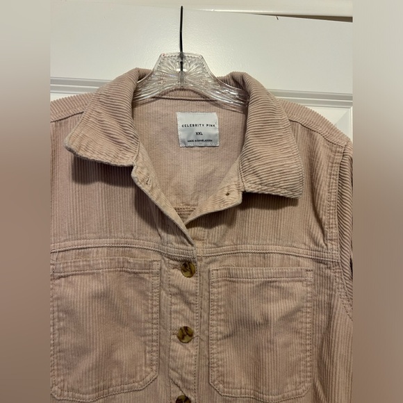 Celebrity Pink - Corduroy Light Pink Women’s Jumpsuit - Size XXL - Picture 2 of 4